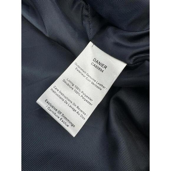 Danier Suede Leather Moto Jacket Blue Size M - Picture 8 of 9